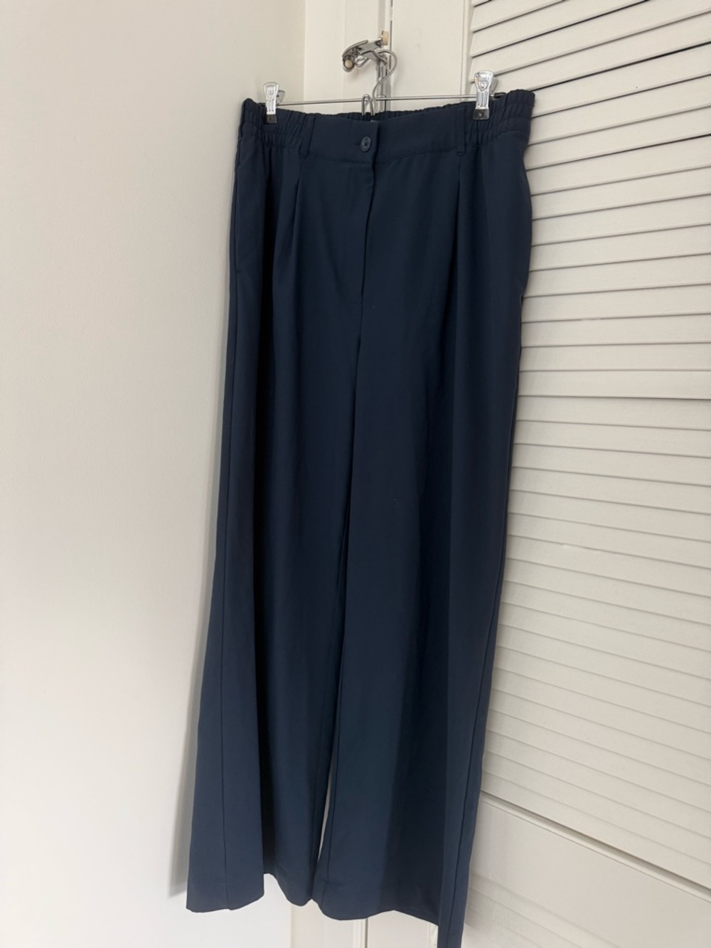 Beyond Yoga Navy Wide-Leg Pull-On Pants